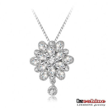 CZ Crystal Snowflake Pendant Necklace Wholesale (CNL0016-B)